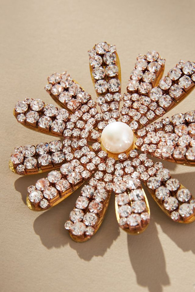 Crystal Flower Brooch #3