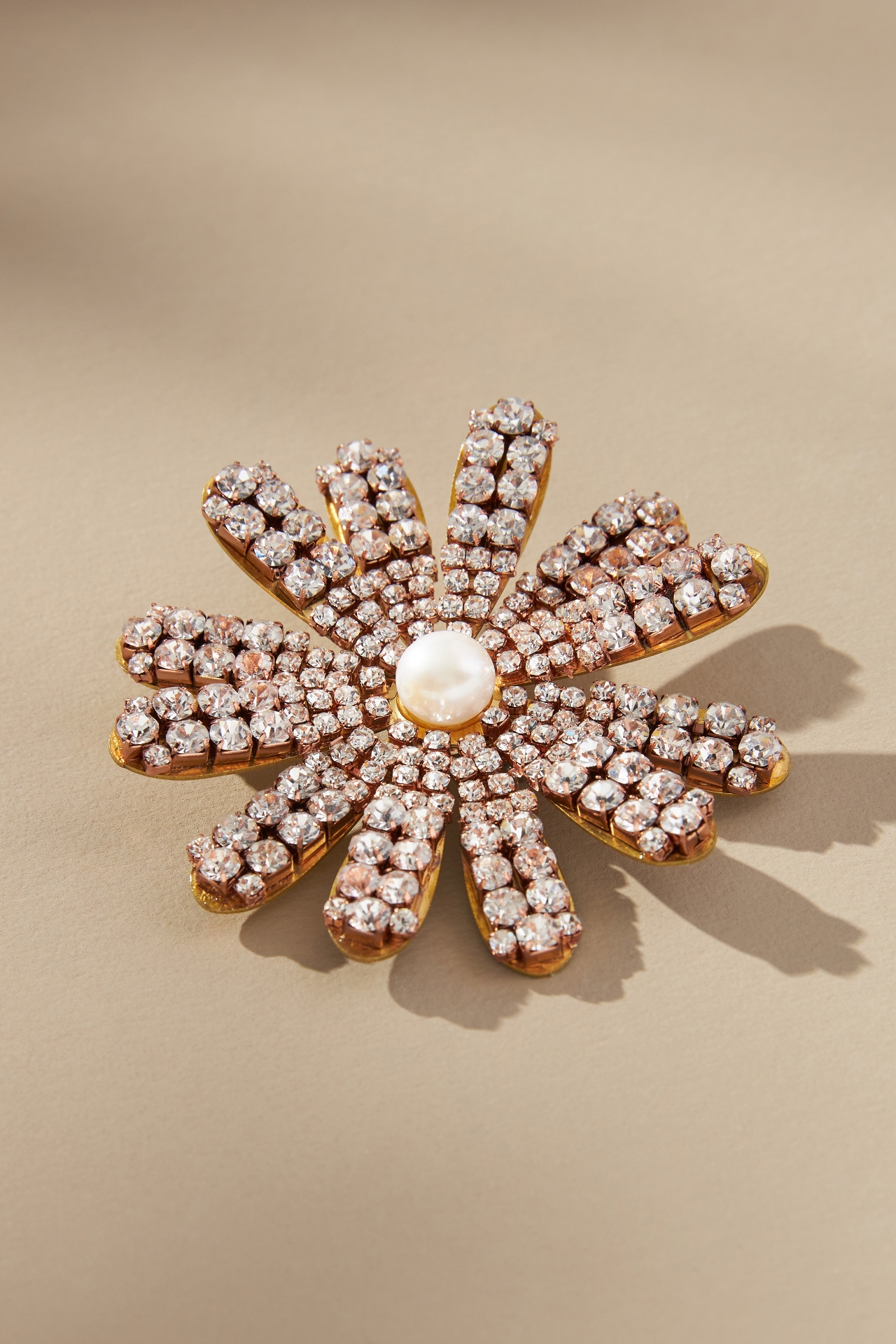 Crystal Flower Brooch