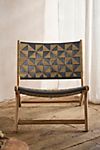Havana Wicker + Teak Armless Chair, Black + Natural #1