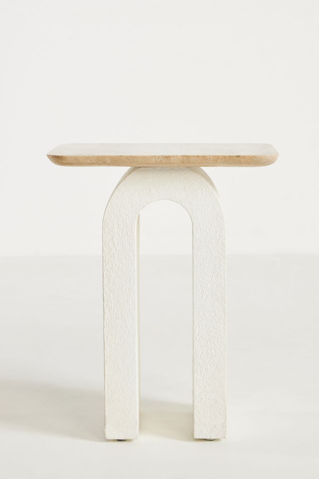 Aspen Sculptural Marble-Top Side Table #1