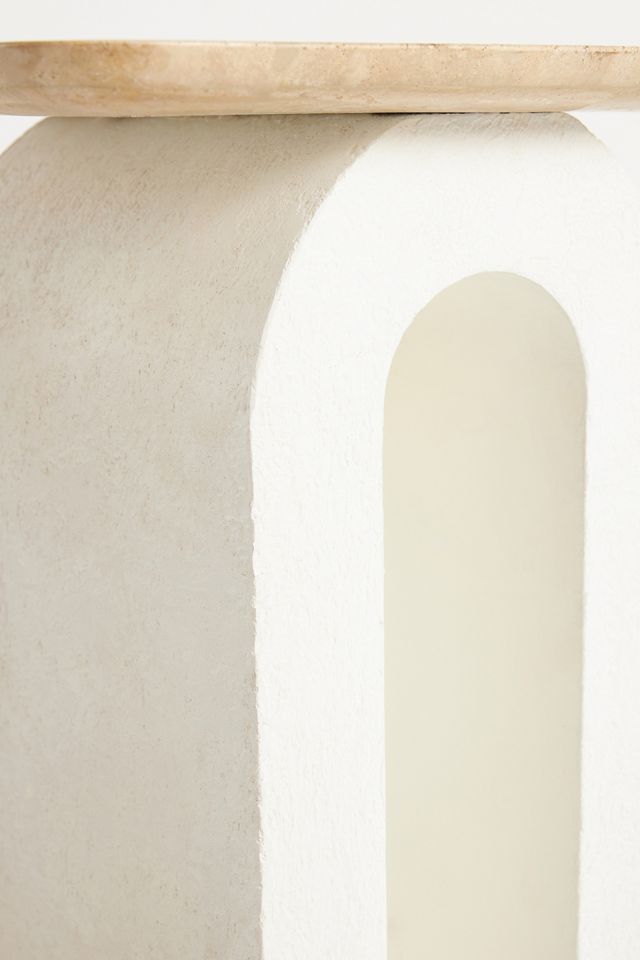 Aspen Sculptural Marble-Top Side Table #4