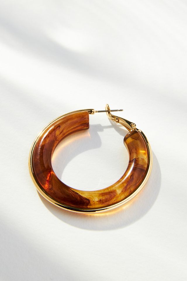 Rounded Resin Hoop Earrings #1