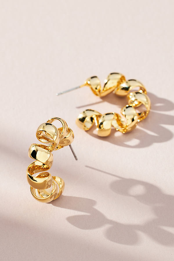 Gold-Plated Coiled Hoop Earrings