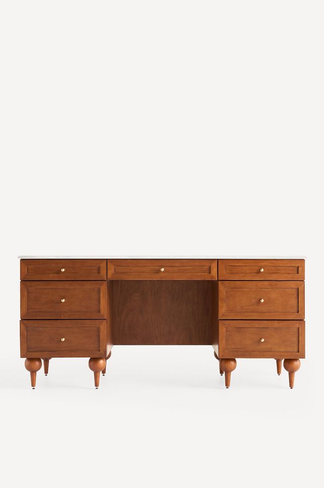 Fern Marble Top Executive Desk - Anthropologie