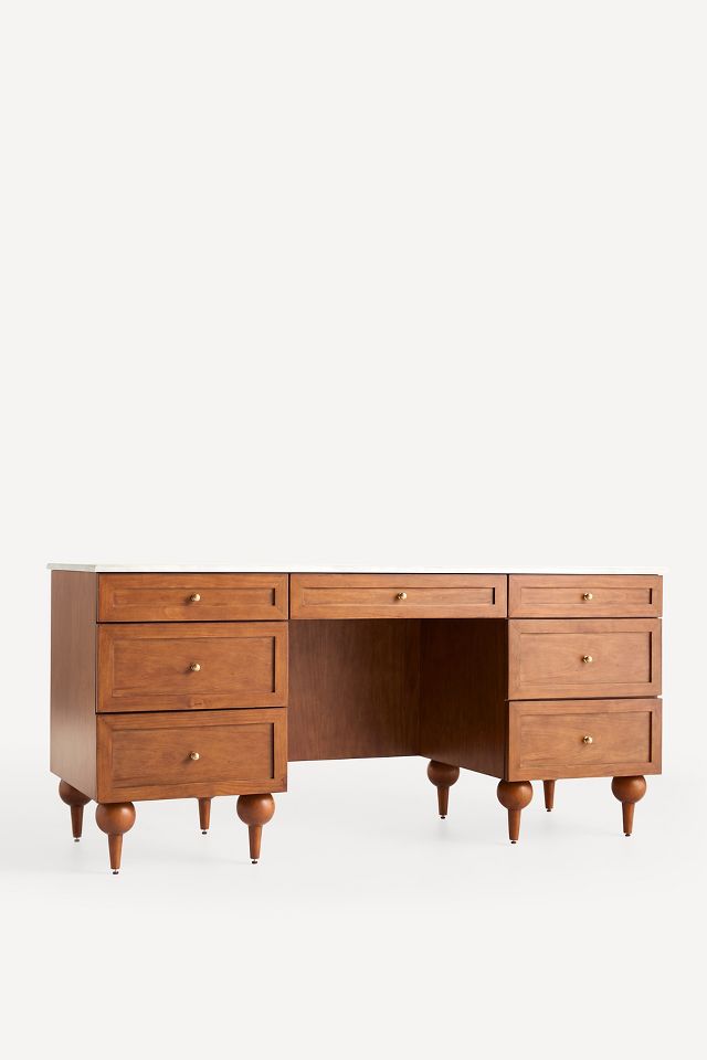 Fern Marble Top Executive Desk - Anthropologie
