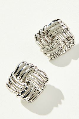 Ribbed Square Earrings | Anthropologie
