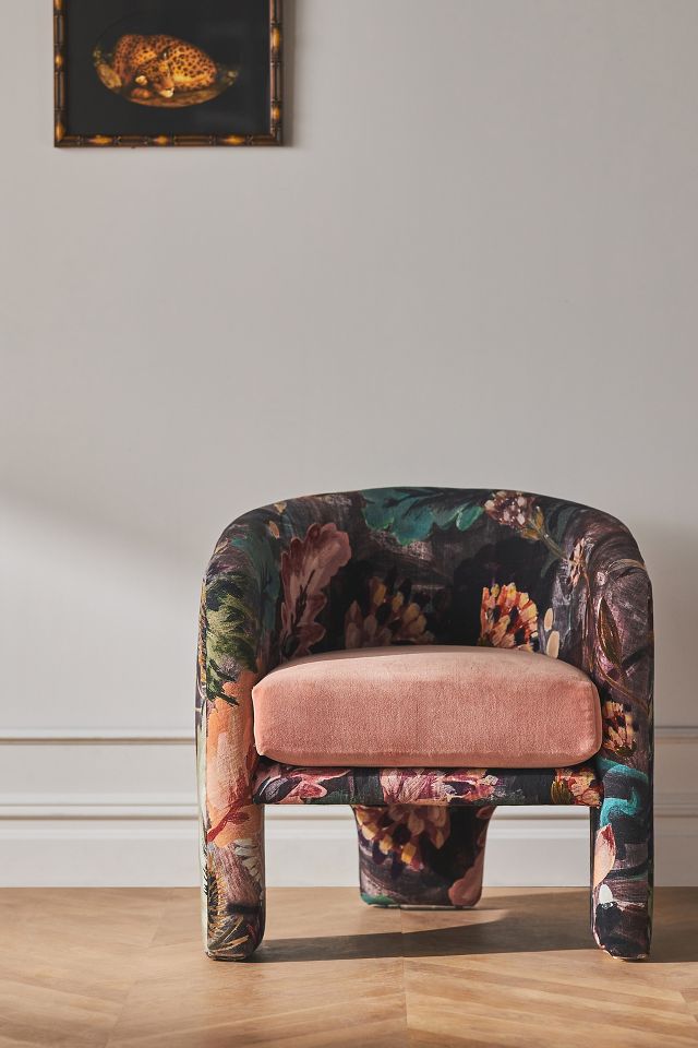 Effie Tripod Chair by Anthropologie in Purple, Women's, Polyester/Cotton