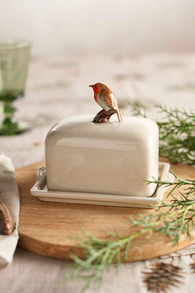 Quail Ceramics Woodland Friends Covered Butter Dish