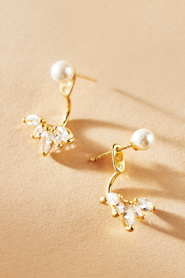 Shashi Marquise Pearl Ear Jacket | Anthropologie