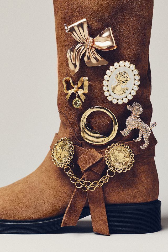 Double Coin Chain Brooch #2