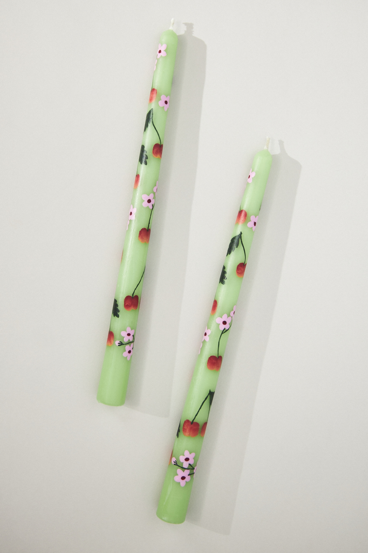 Faye Handpainted Taper Candles, Set of 2