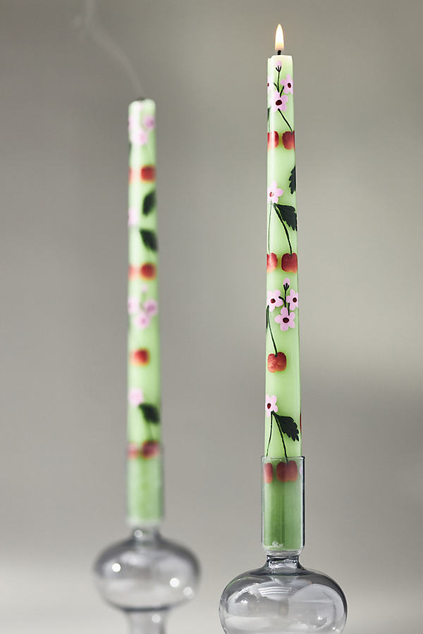 Faye Hand-Painted Taper Candles, Set of 2