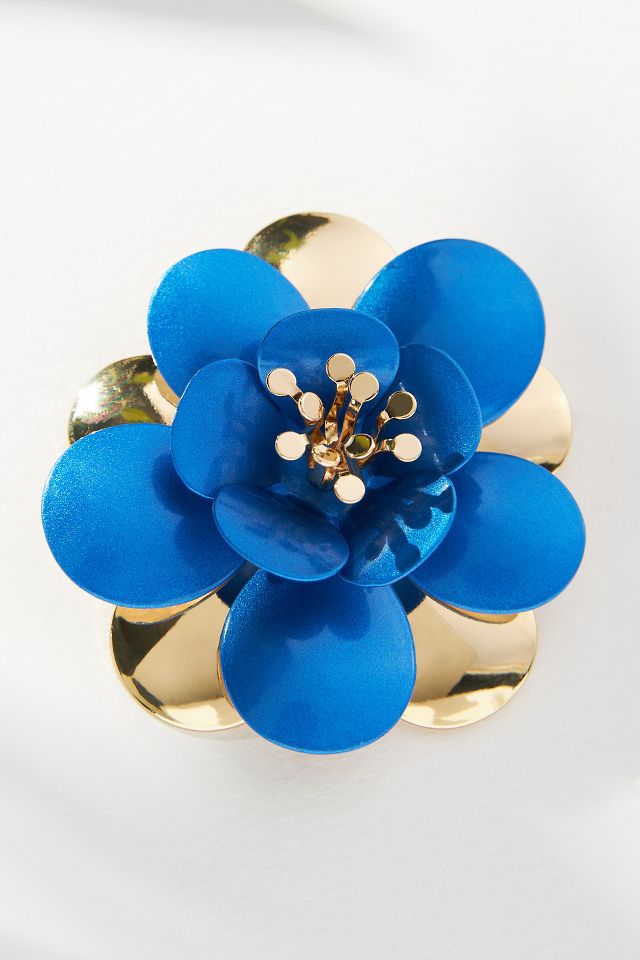 Gemstone Flower Brooch by Atelier Mon in Blue, Women's at Anthropologie