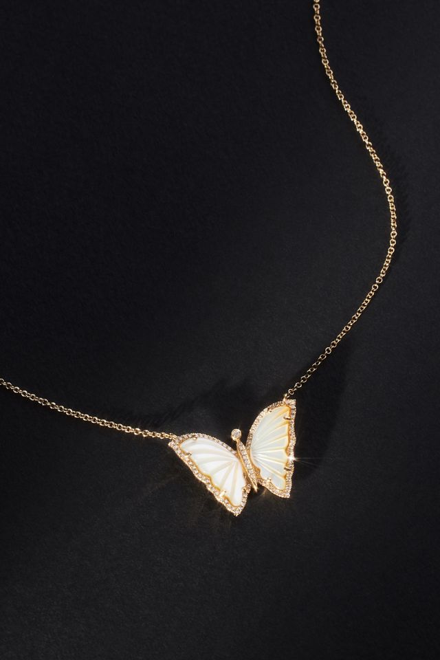 Luna Skye Moonstone Baby Butterfly Necklace #1