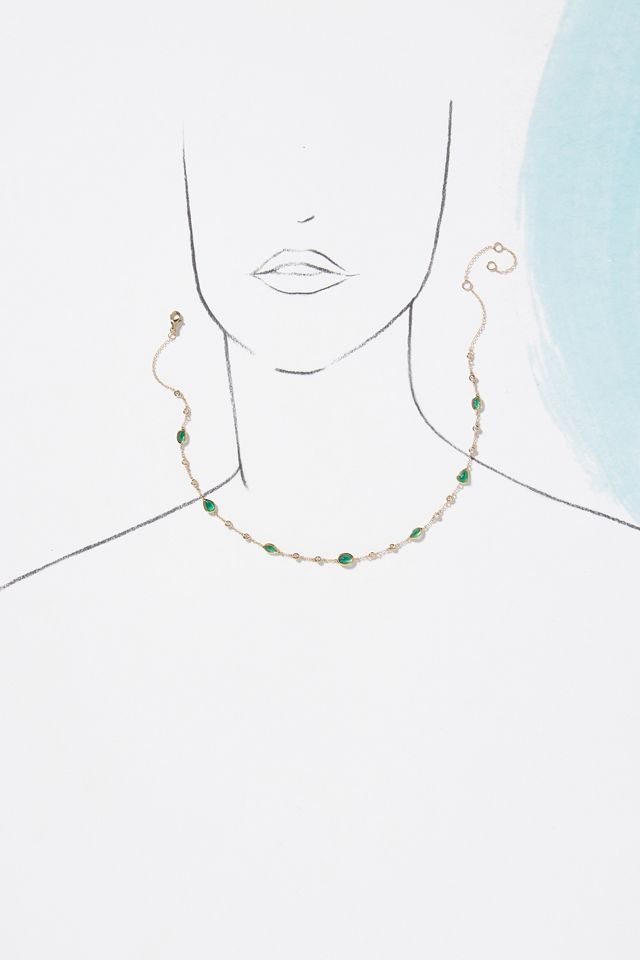 Luna Skye Emerald Bezel Choker Necklace #2