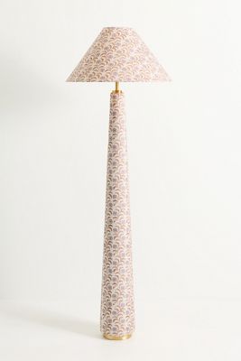 Lulu Printed Fabric Upholstered Empire Floor Lamp