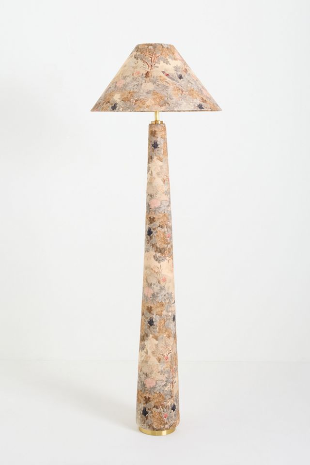 Lulu Printed Fabric Upholstered Empire Floor Lamp #1