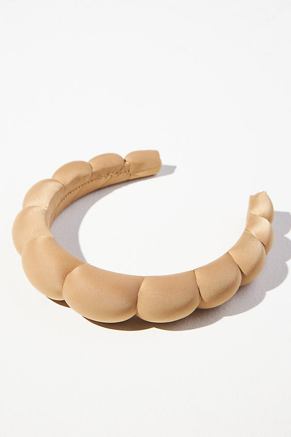 By Anthropologie Satin Bubble Headband In Brown