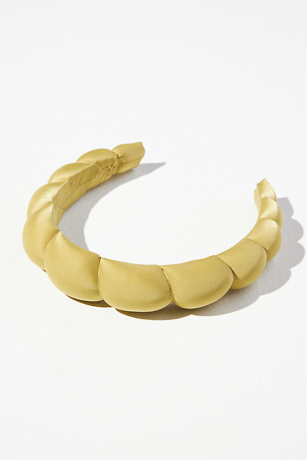 By Anthropologie Satin Bubble Headband In Gold