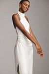 BHLDN Holly Faux Leather Halter Midi Dress | Anthropologie