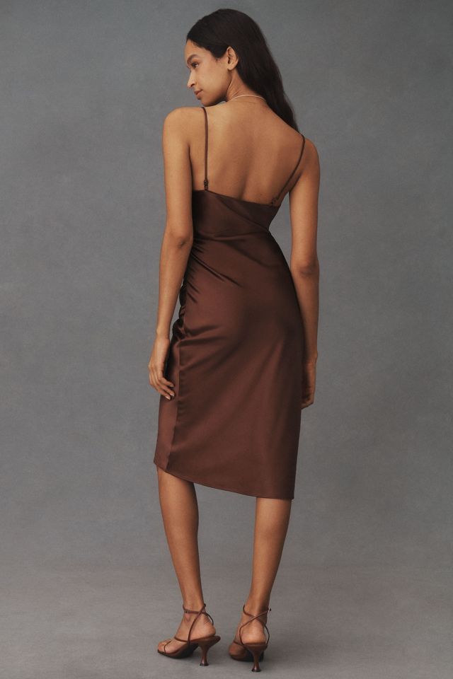 BHLDN Emery Square-Neck Stretch Satin Midi Dress #3