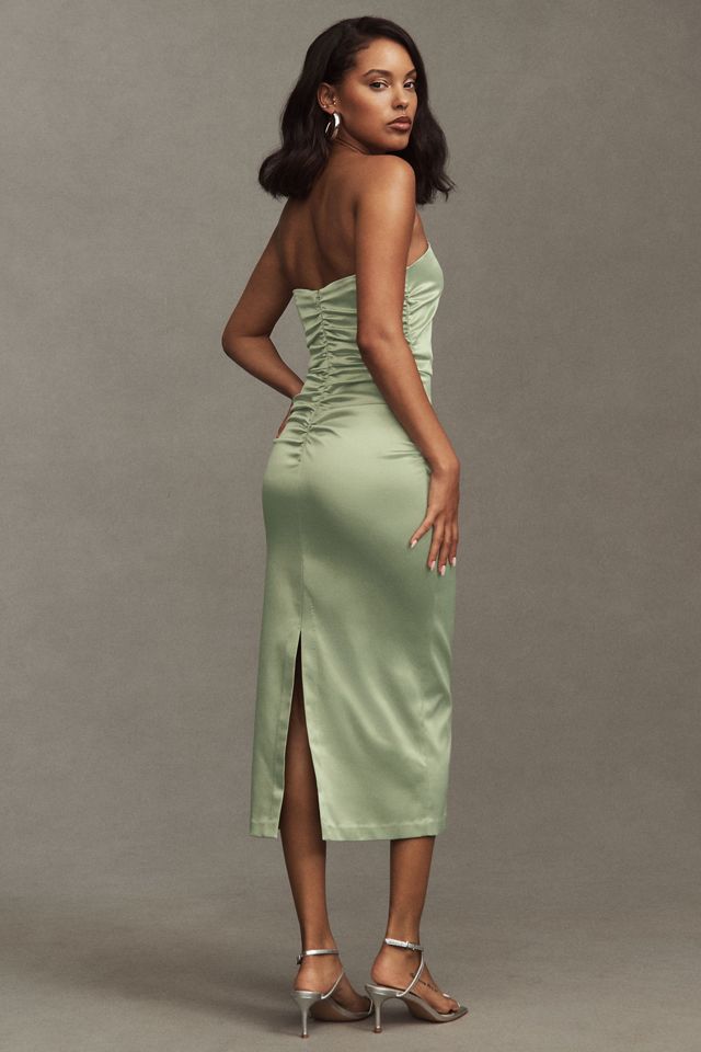 BHLDN Selena Strapless Stretch Satin Midi Dress #1
