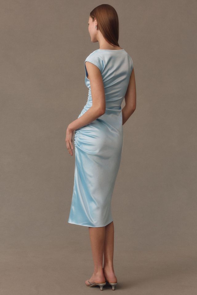 BHLDN Francesca High-Neck Stretch Satin Midi Dress #2