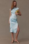 BHLDN Francesca High-Neck Stretch Satin Midi Dress | Anthropologie