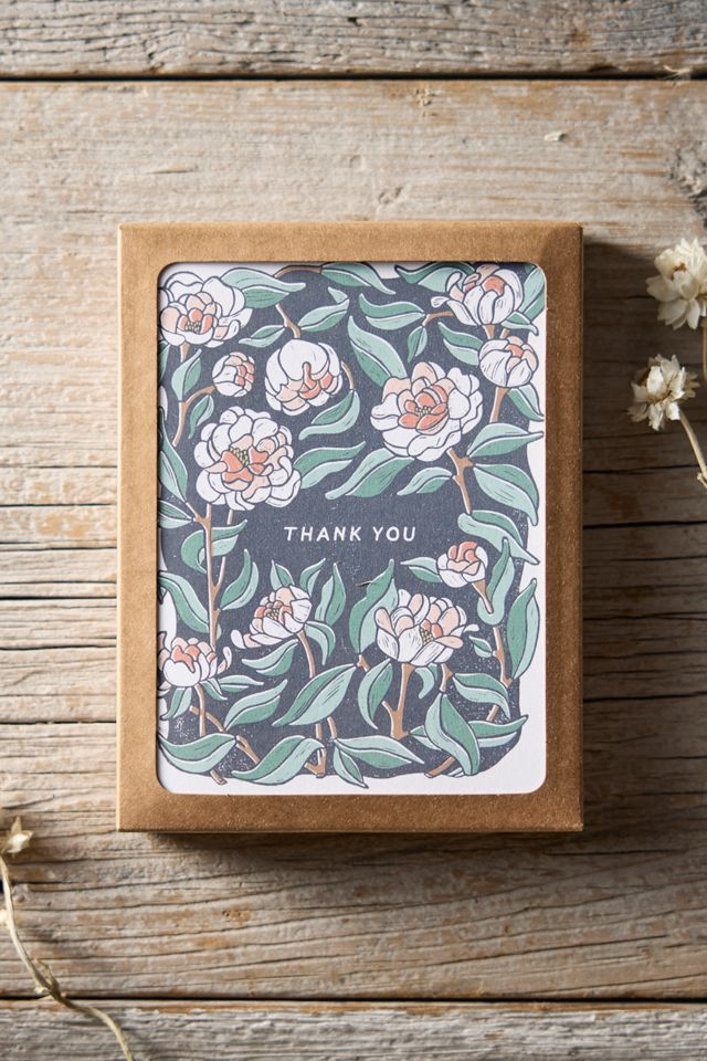 Root & Branch Peony Thank You Cards, Set of 8 #1