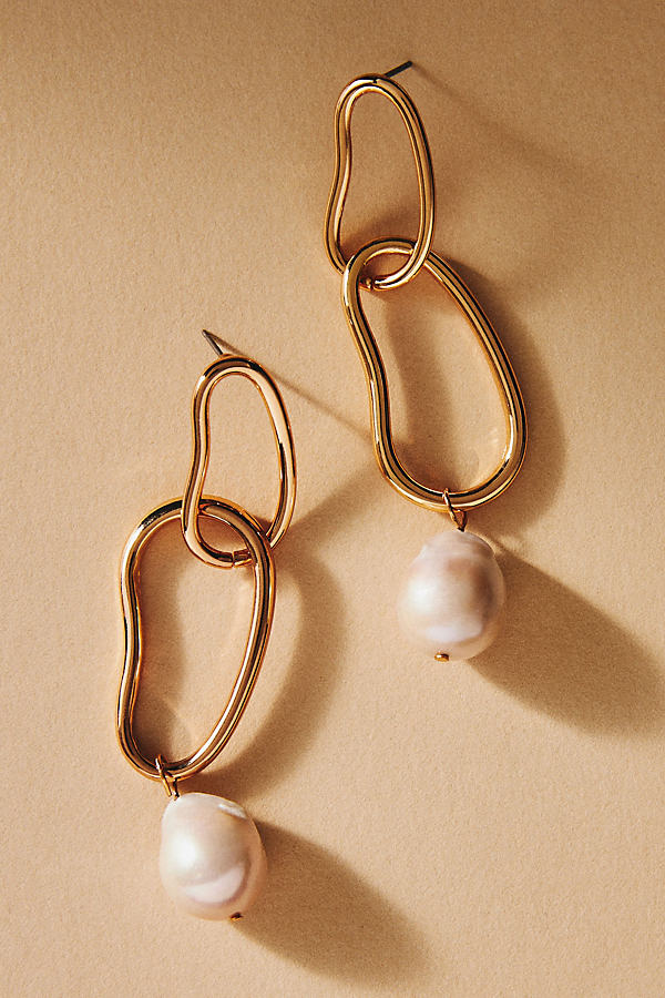 Ettika Mara Dangle Pearl Earrings In Gold