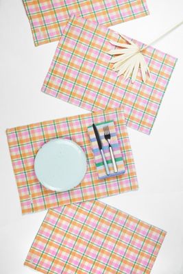 Archive New York Marguerite Plaid Placemats, Set of 4