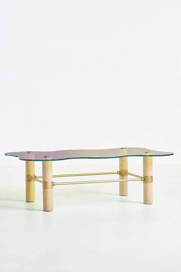Bisi Holographic Glass-Top Coffee Table