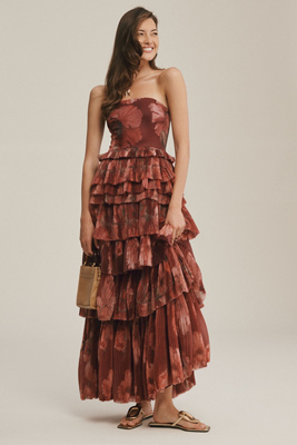 Anthropologie ★ Hutch Strapless Column Satin Maxi Dress Hutch Strapless Column Satin Maxi Dress | Anthropologie