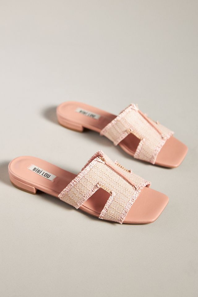 Bibi Lou Raffia Slide Sandals | Anthropologie