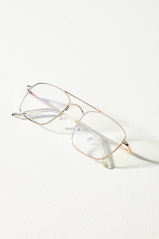 Square Wire Blue Light Readers | Anthropologie