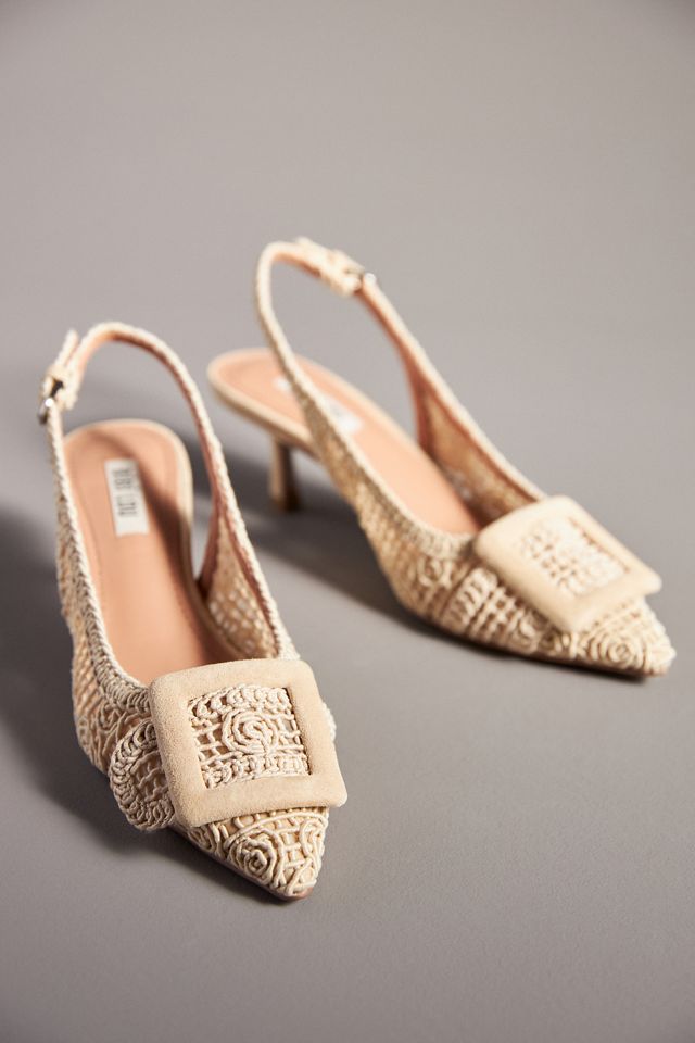 Bibi Lou Macramé Slingback Kitten Heels #1