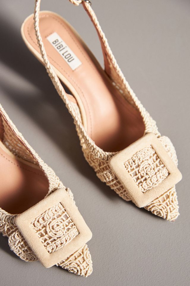 Bibi Lou Macramé Slingback Kitten Heels #2