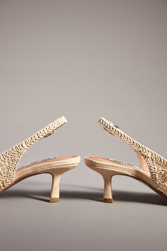 Bibi Lou Macramé Slingback Kitten Heels #3