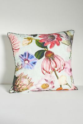 Anthropologie Rowena Floral Square Cushion In Multi