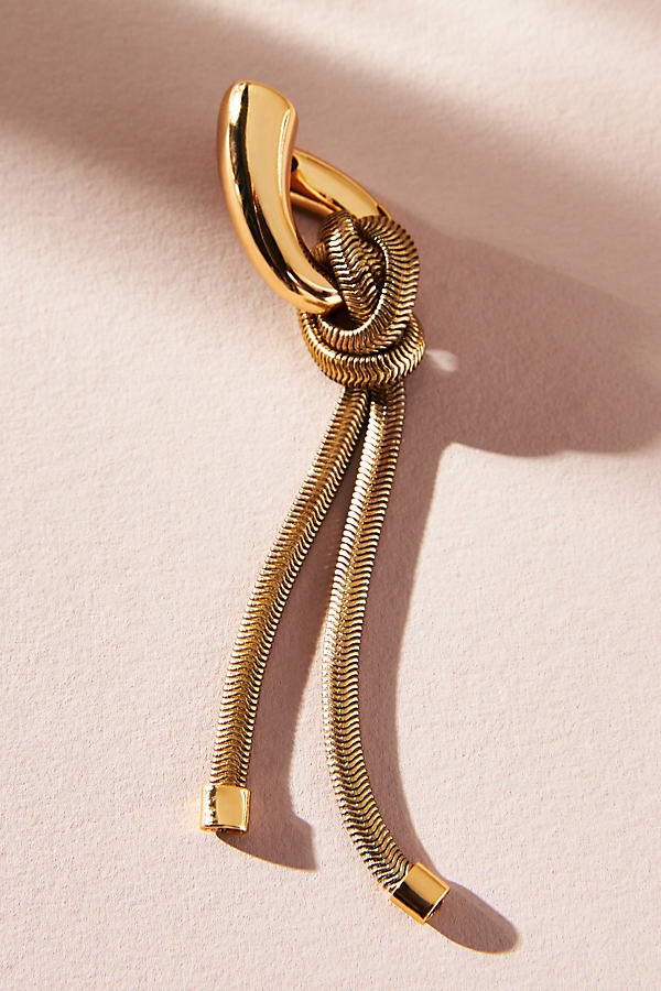 Gold-Plated Snake Chain Drop Earrings