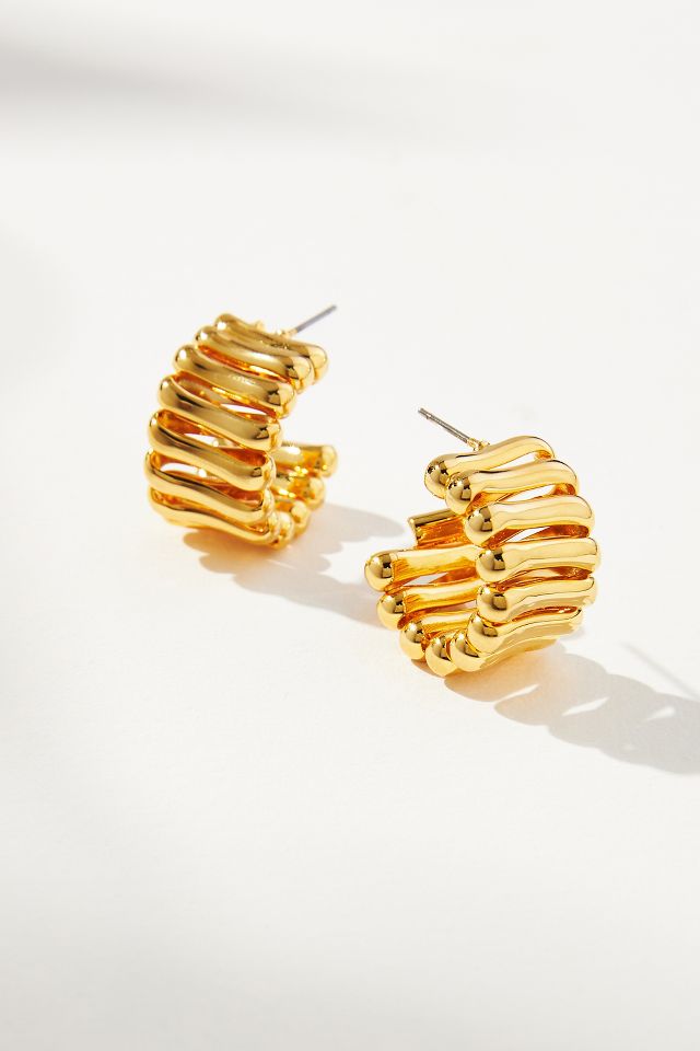 Squiggle Huggie Hoop Earrings | Anthropologie