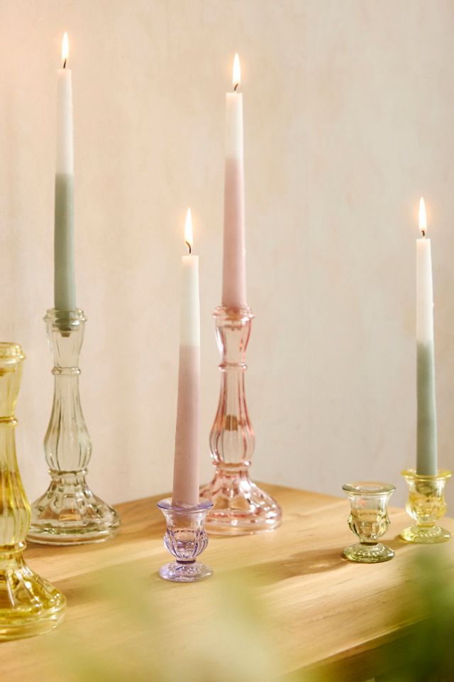 Tinted Glass Candlestick, Tall #2