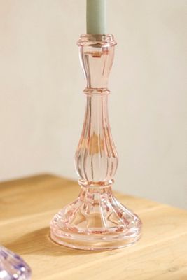 Tinted Glass Candlestick, Tall