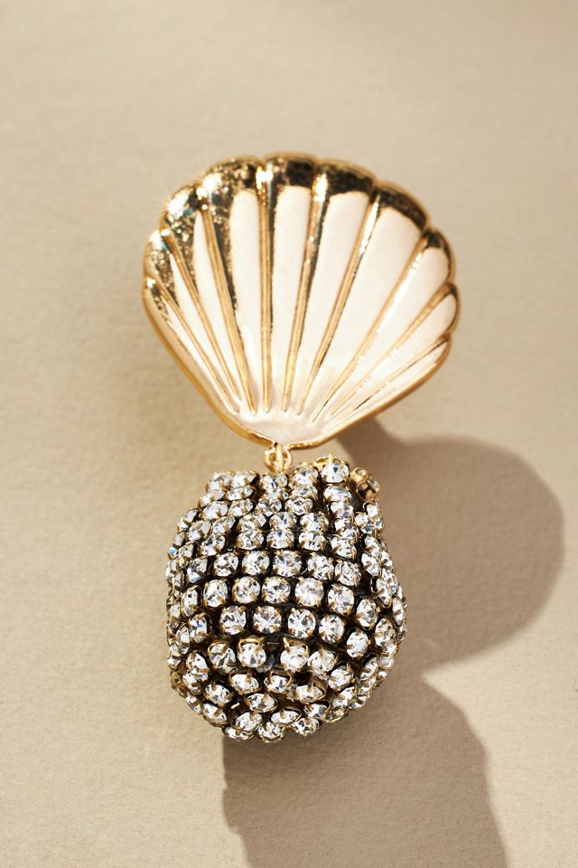 Crystal Shell Drop Earrings #1