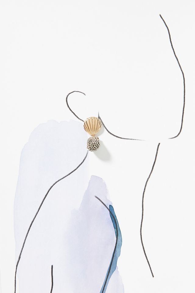 Crystal Shell Drop Earrings #2