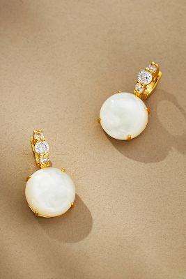 Shop By Anthropologie Crystal Hoop Stone Pendant Earrings In White