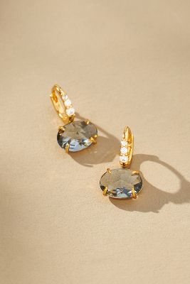 Shop By Anthropologie Crystal Hoop Stone Pendant Earrings In Blue