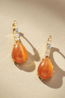 Crystal Hoop Stone Pendant Earrings
