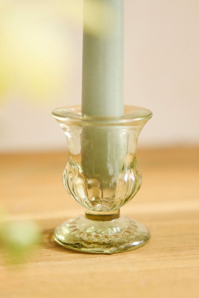 Tinted Glass Candlestick, Low