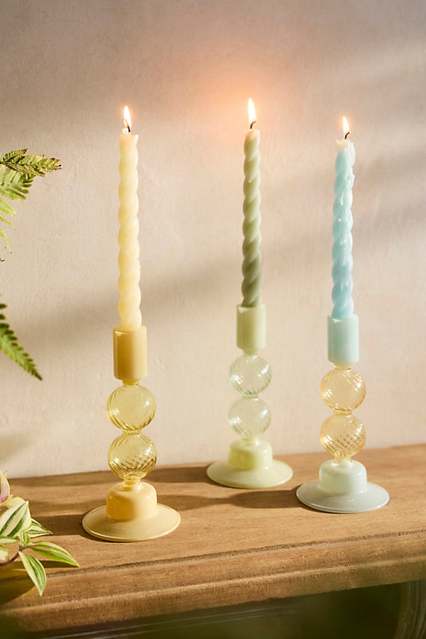 Terrain Bauble Glass Candlestick In Multi